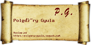 Polgáry Gyula névjegykártya